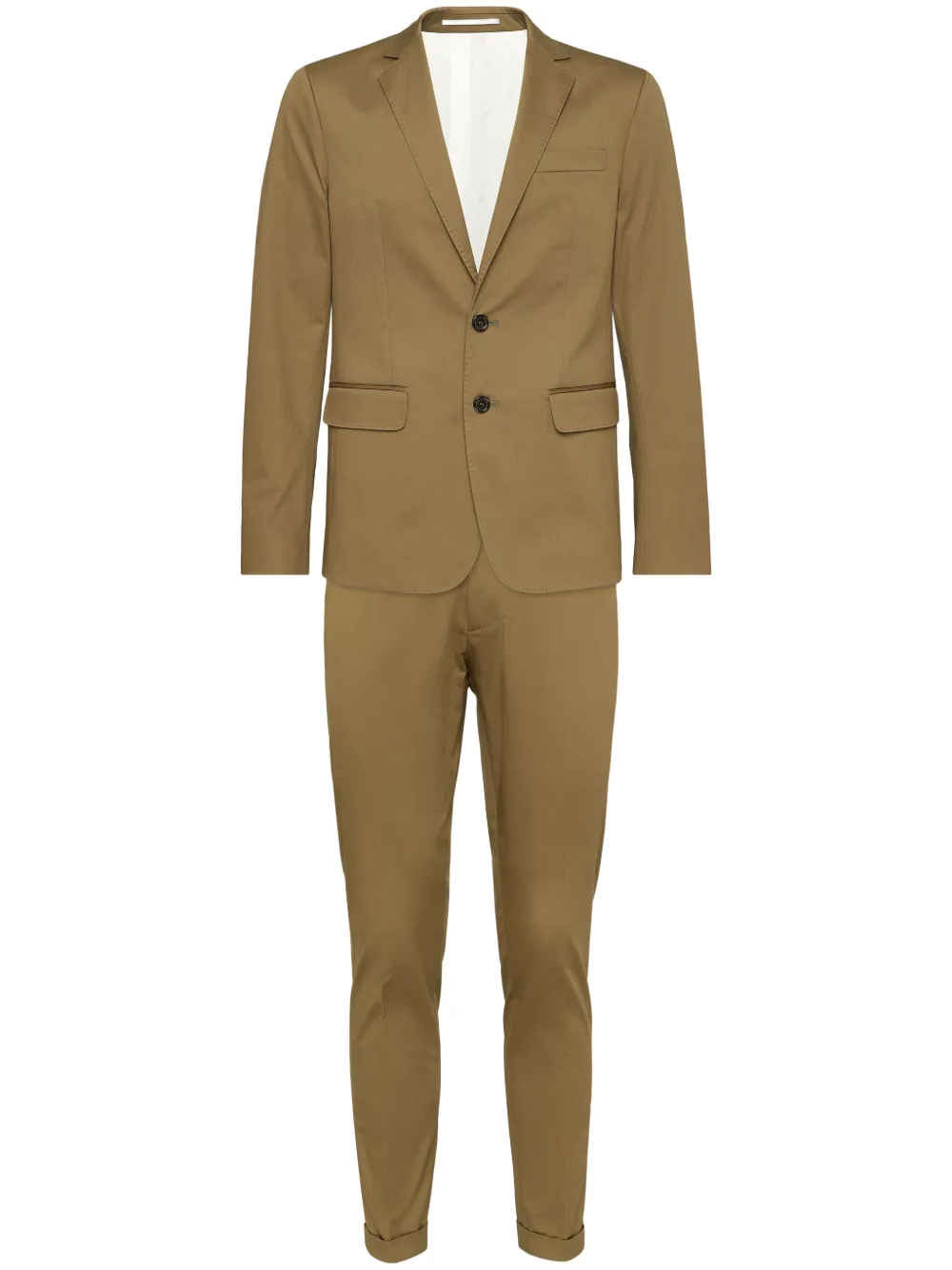 Dsquared2 Single-breasted Twill Suit In Brown