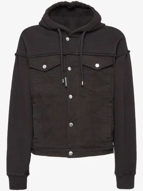 DSQUARED2 layered-hood denim jacket