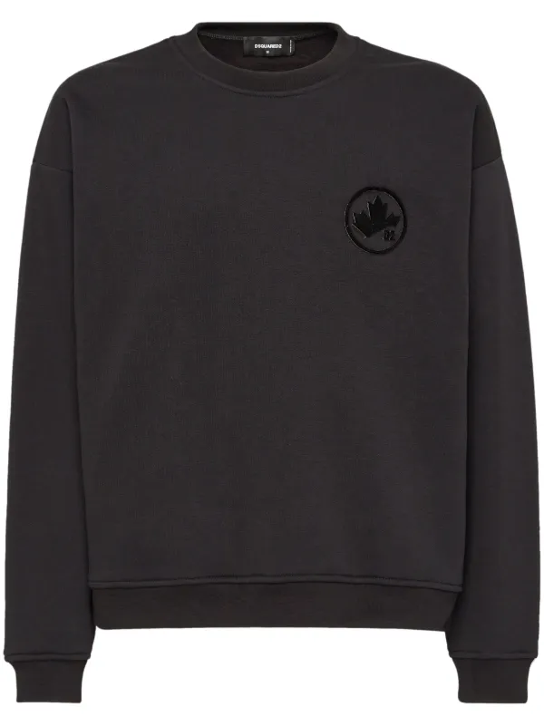 DSQUARED2 logo-print Cotton Sweatshirt | Black | FARFETCH