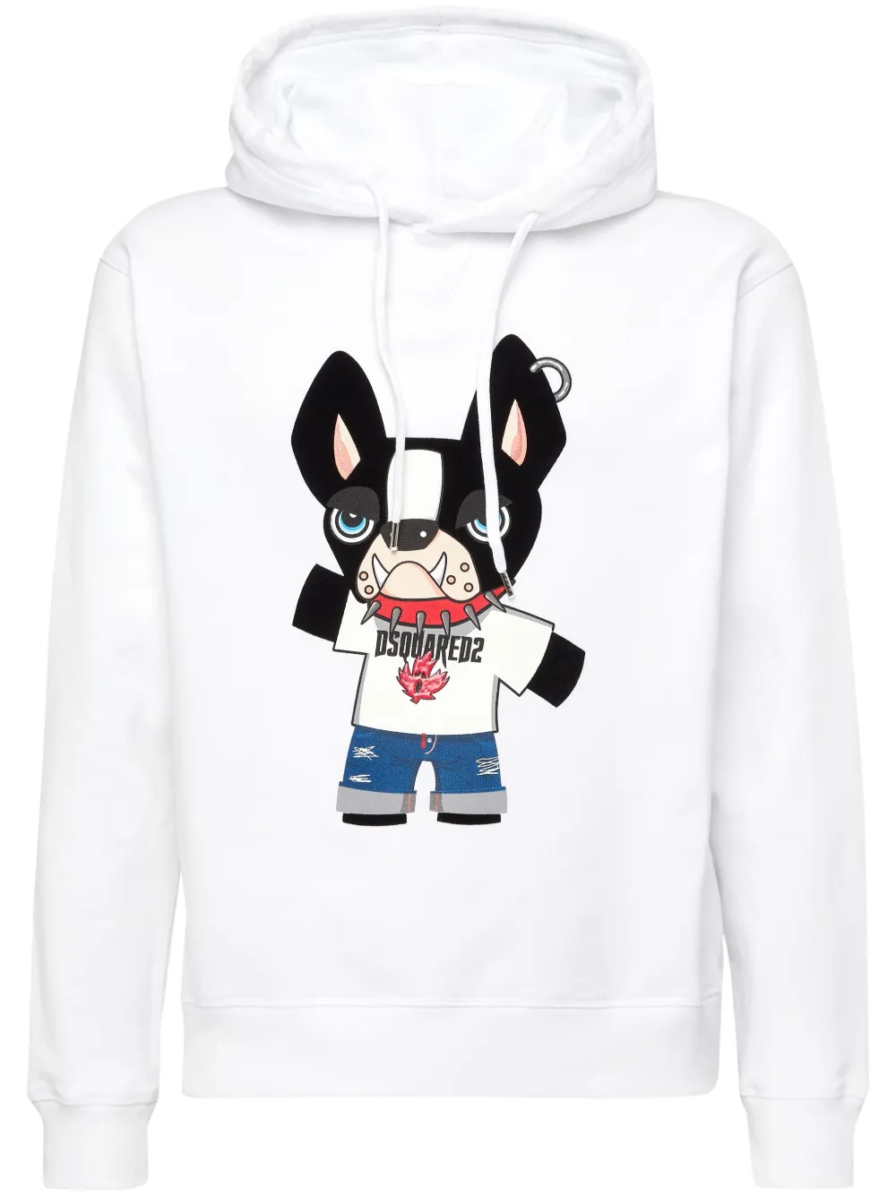 Shop Dsquared2 Logo-print Cotton Hoodie In White