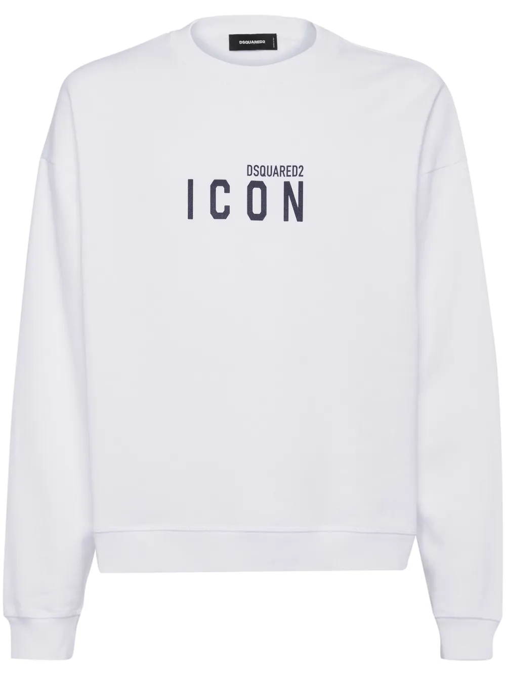 Dsquared2 Icon-print Cotton Sweatshirt In Blanco