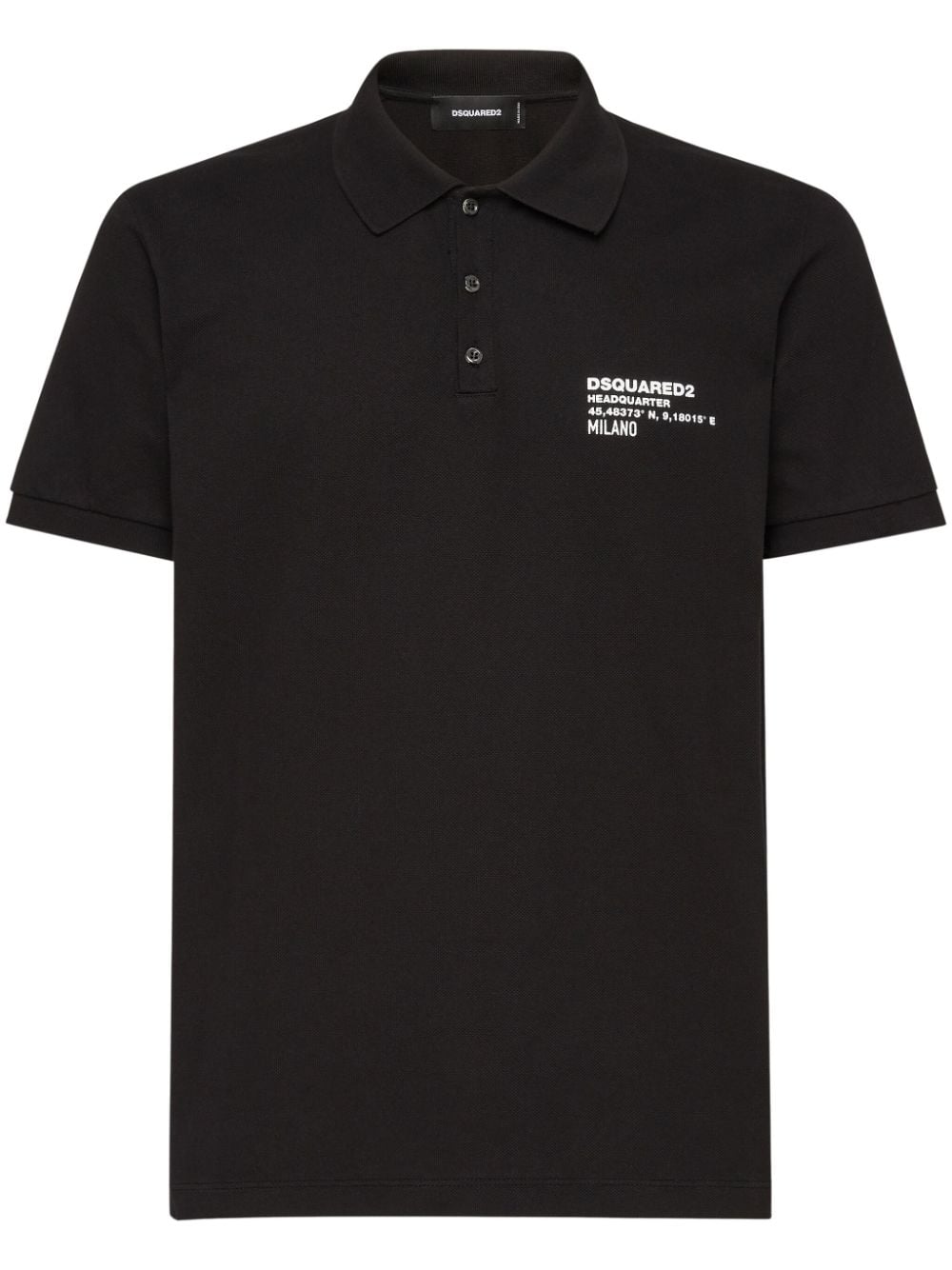Dsquared2 Logo-print Cotton Polo Shirt In Black