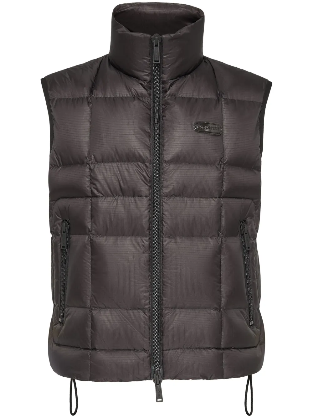 Shop Dsquared2 High-neck Padded Vest In Black