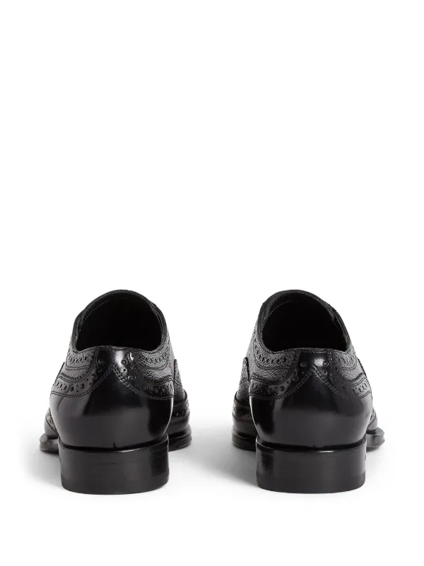 DSQUARED2 perforated-detail Leather Shoes | Black | FARFETCH JO