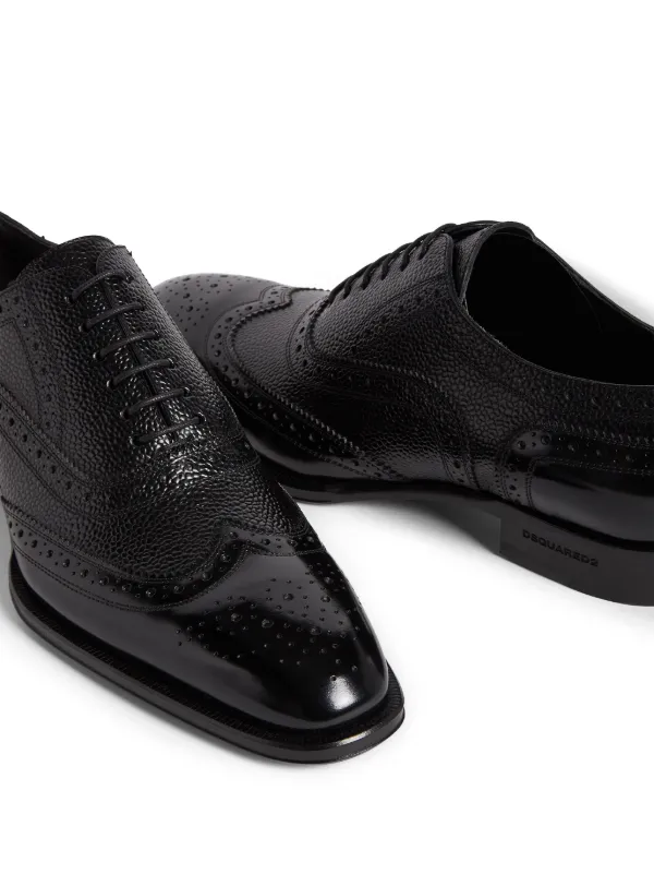Perforated leather shoes shop