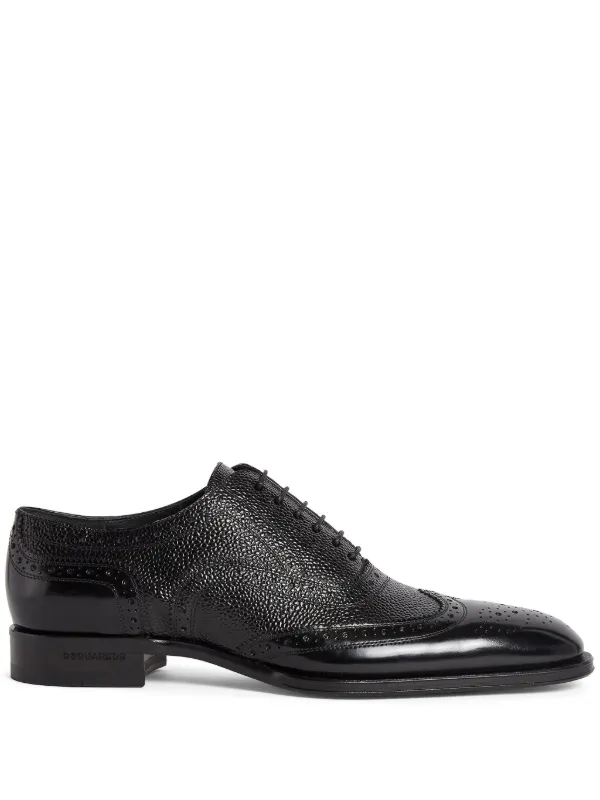 DSQUARED2 perforated-detail Leather Shoes | Black | FARFETCH