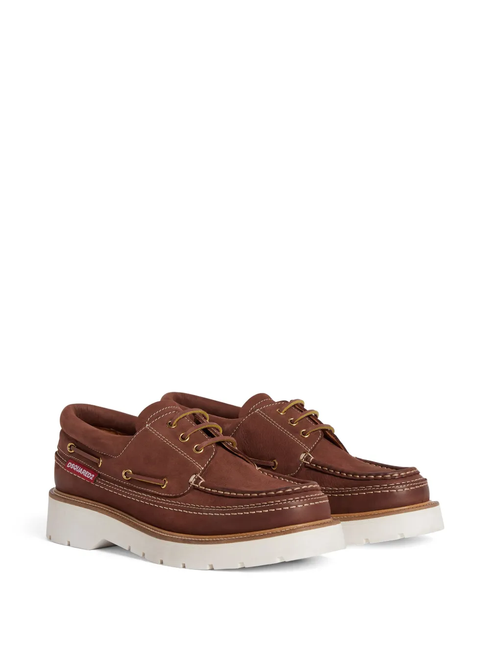 DSQUARED2 Leren bootschoenen met veters - Bruin