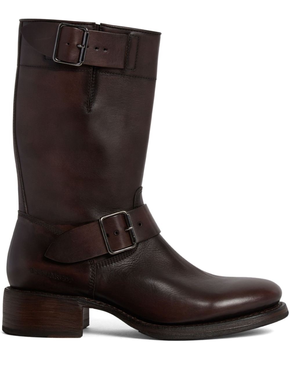 Dsquared2 Harley Leather Boots In Brown