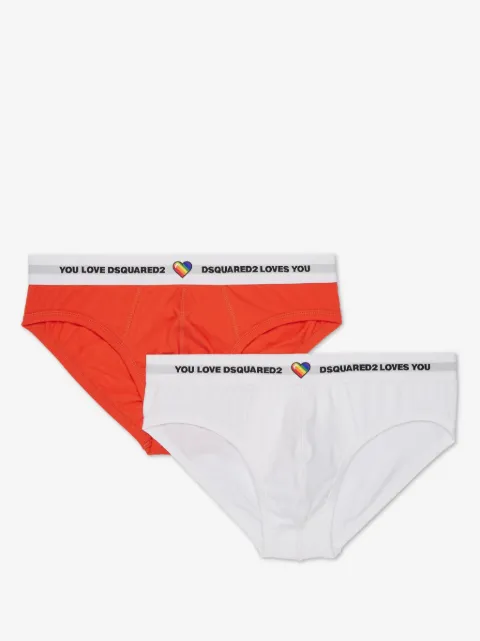 DSQUARED2 lot de deux slips à taille à logo