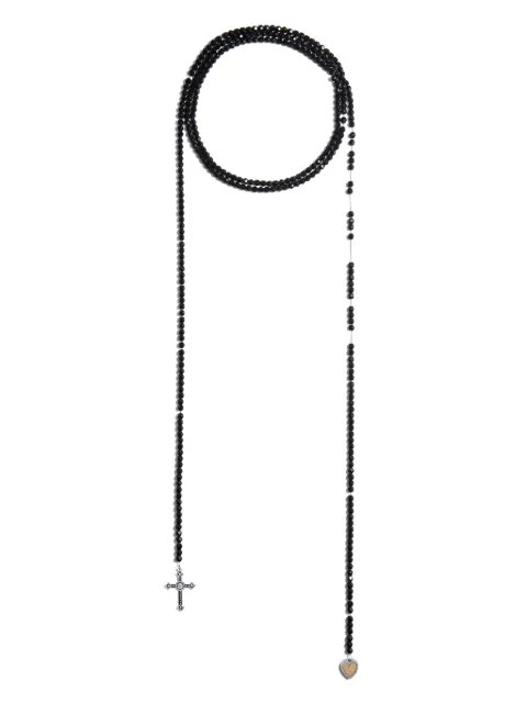 DSQUARED2 cross-pendant bead-chain necklace