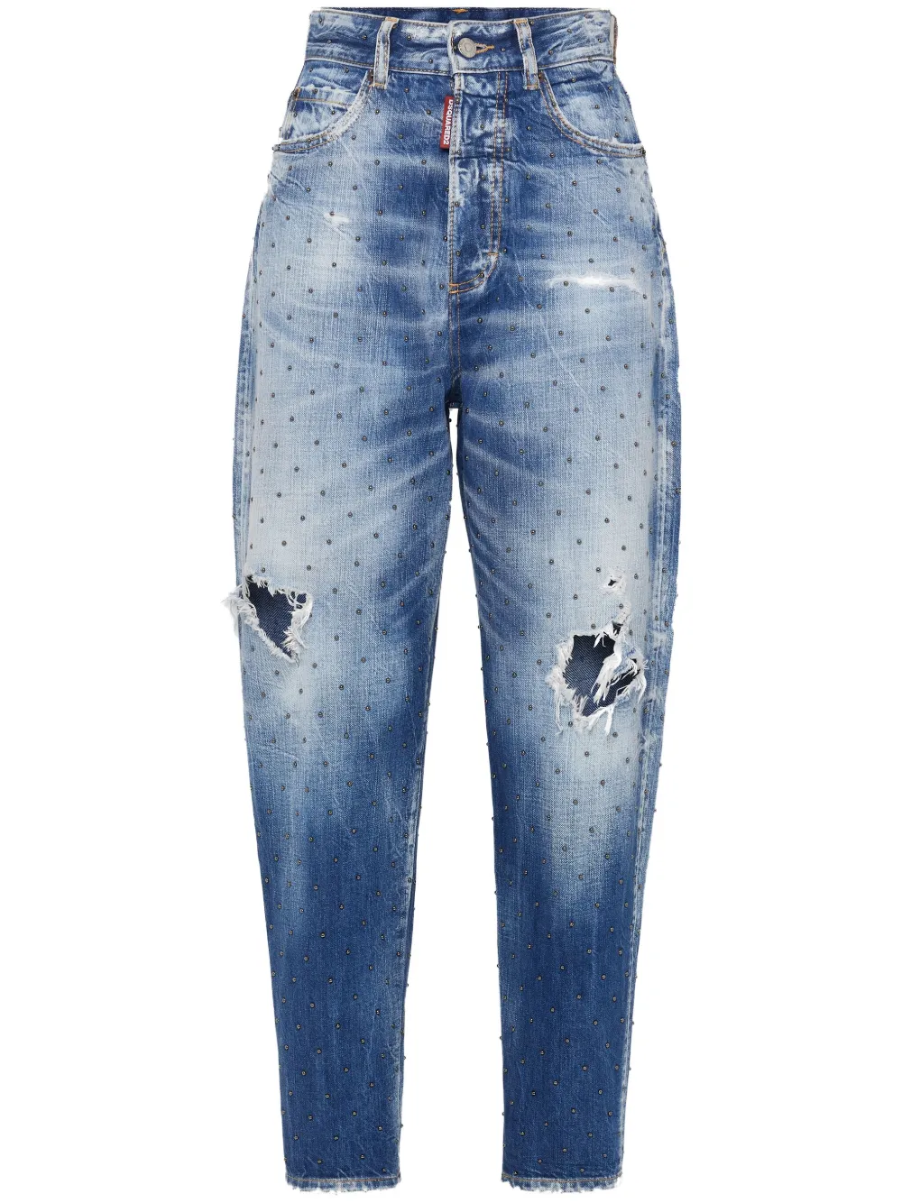 DSQUARED2 jean court à effet délavé | bleu | Image 1