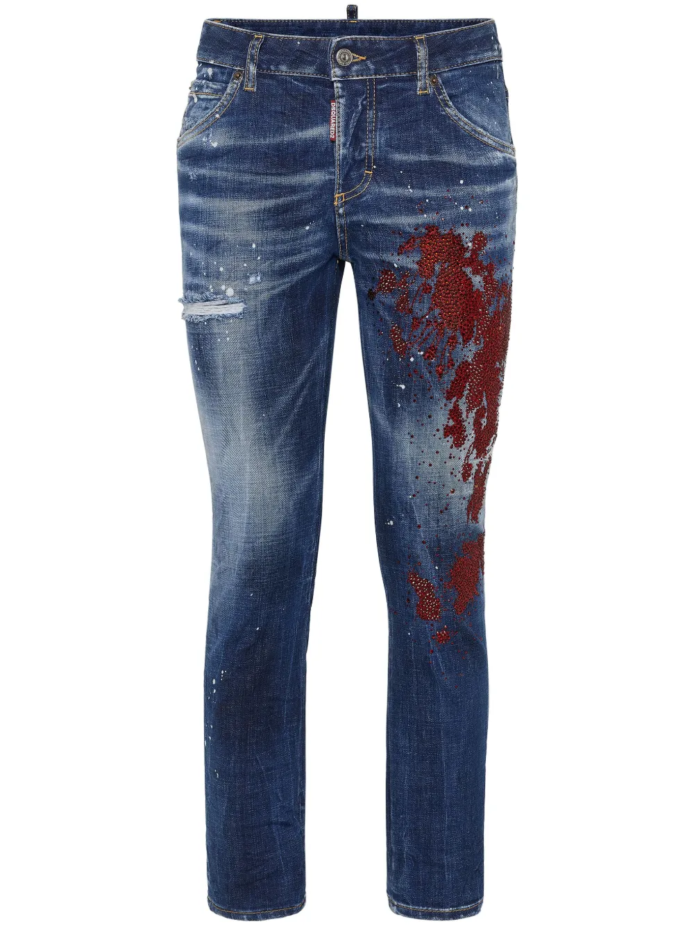 Shop Dsquared2 Bleached-effect Skinny Jeans In Blue