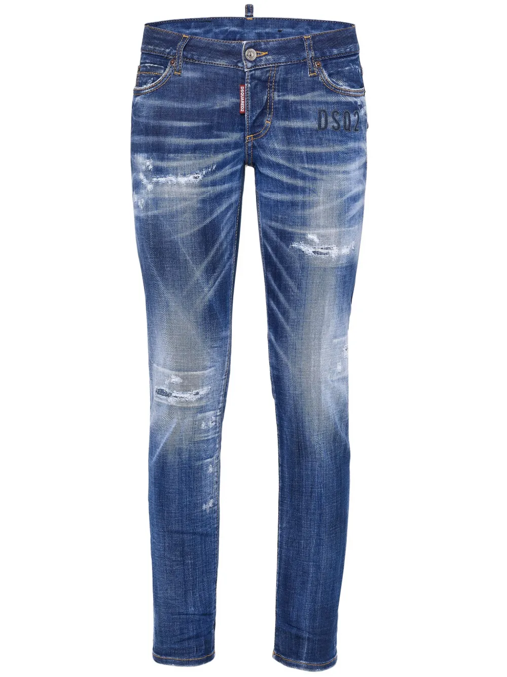 Dsquared2 Bleached-effect Skinny Jeans In Blue