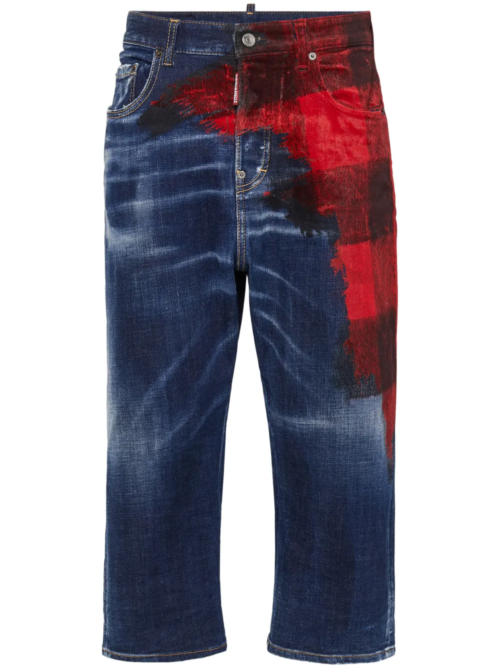 DSQUARED2 checked-panel denim jeans | Blue | Image 1