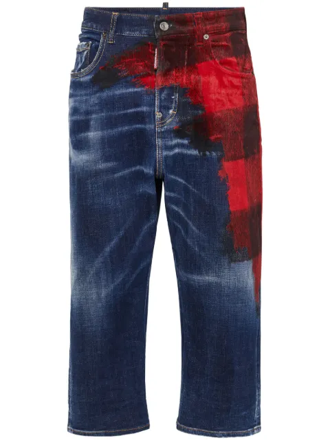 DSQUARED2 jean à empiècements à carreaux