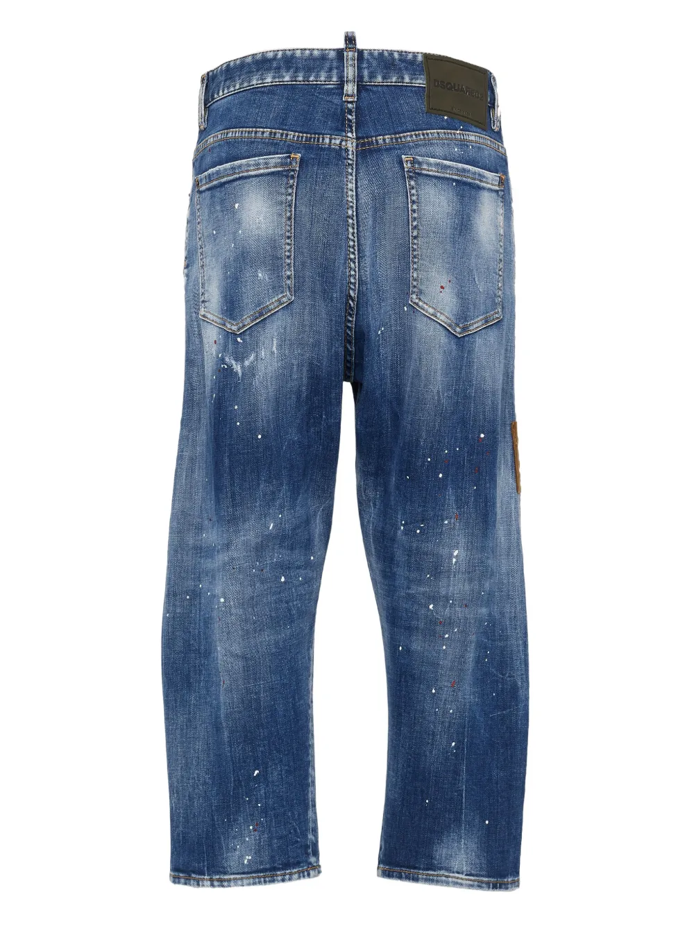 DSQUARED2 Straight jeans met patch - Blauw