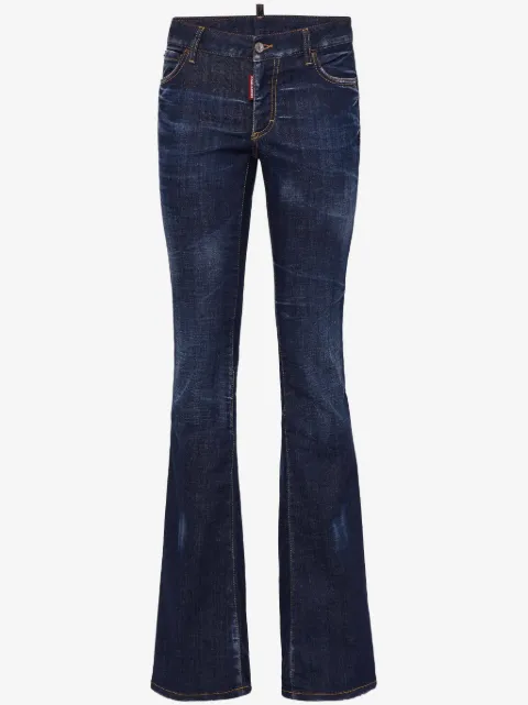 DSQUARED2 dark clean wash medium waist flare jeans