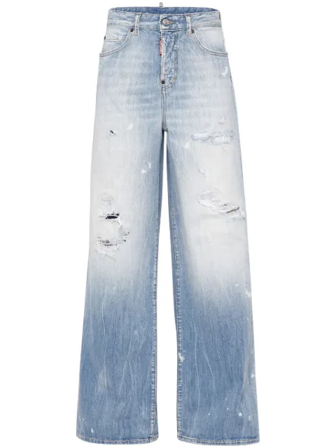 Dsquared2 distressed wide-leg jeans