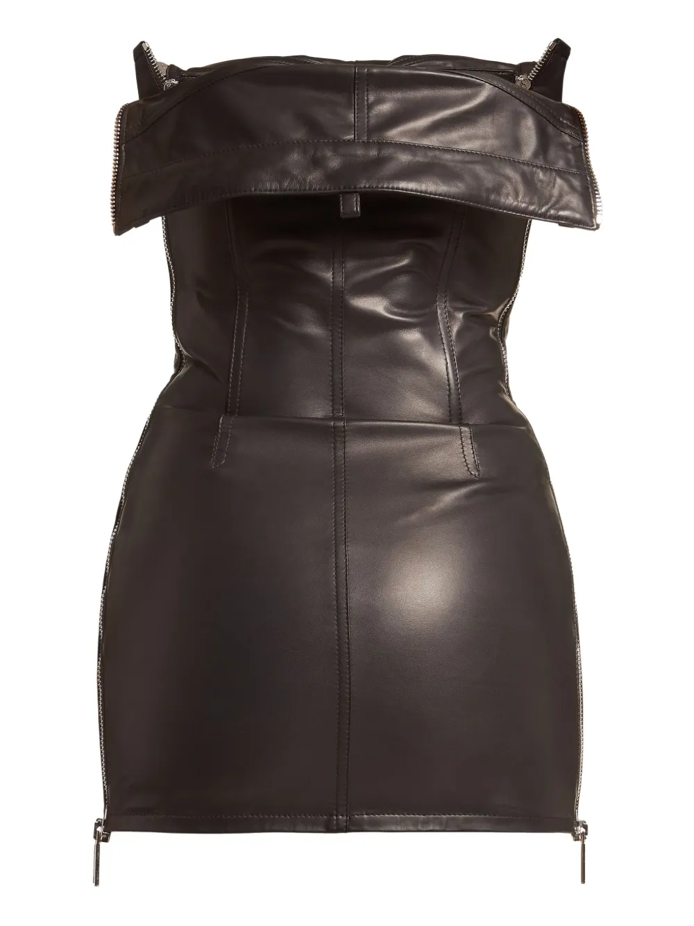 DSQUARED2 leather mini dress - Zwart