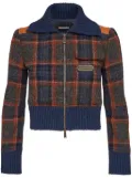 DSQUARED2 checked zip-up jacket - Blue