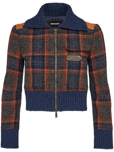 DSQUARED2 checked zip-up jacket