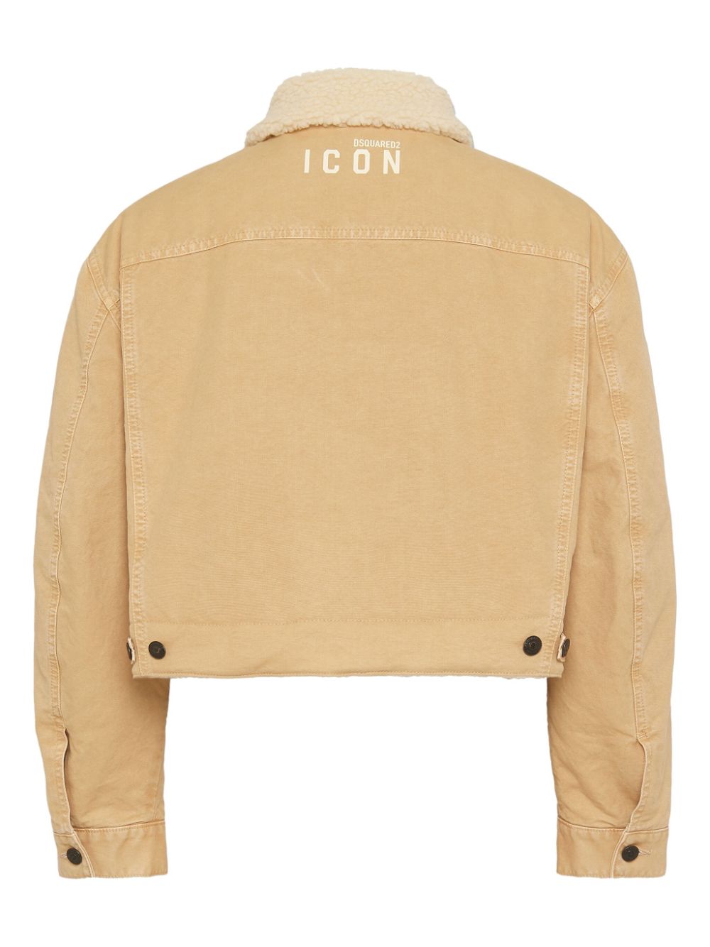 Shop Dsquared2 Icon Shearling-trim Jacket In Neutrals