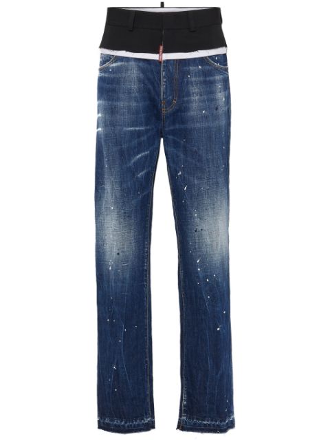 DSQUARED2 paint splatter-detail washed denim jeans Women