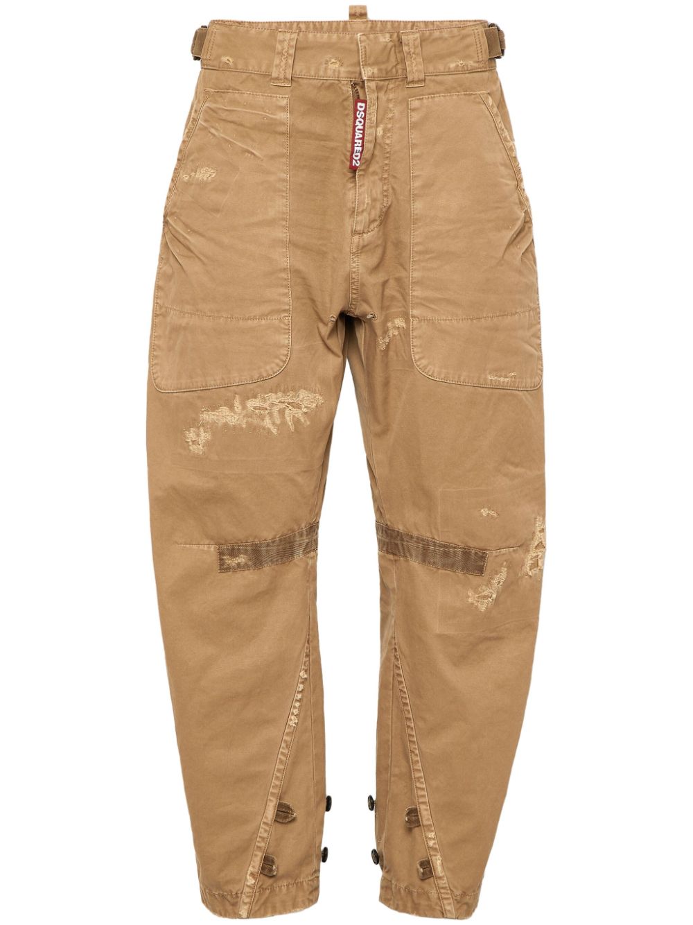 Dsquared2 Gerade Hose Im Distressed-look In Braun