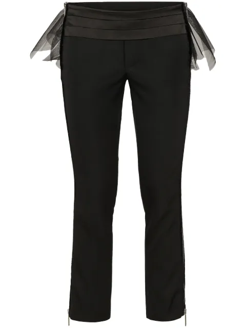 DSQUARED2 tulle-overlay skinny trousers Women