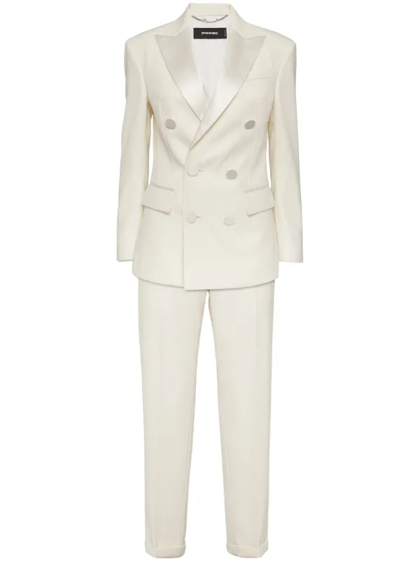 スーツ DSQUARED2 WHITE SUITS DSQUARED2 Boston double-breasted Suit | White | FARFETCH