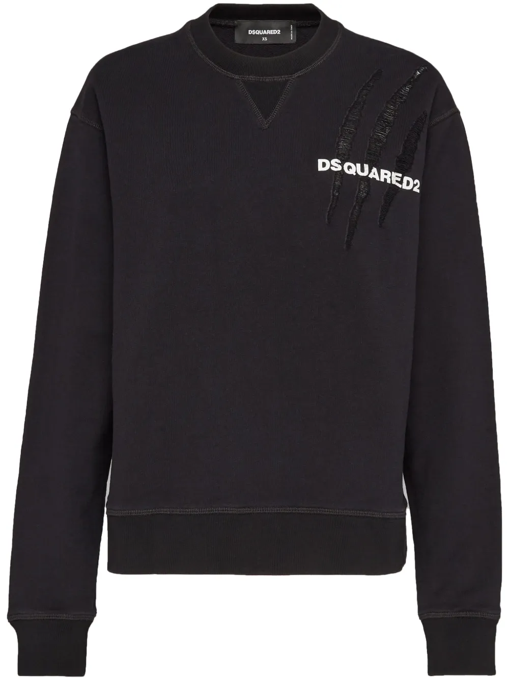 Dsquared2 D2 Goth Cool Cotton Sweatshirt In Black