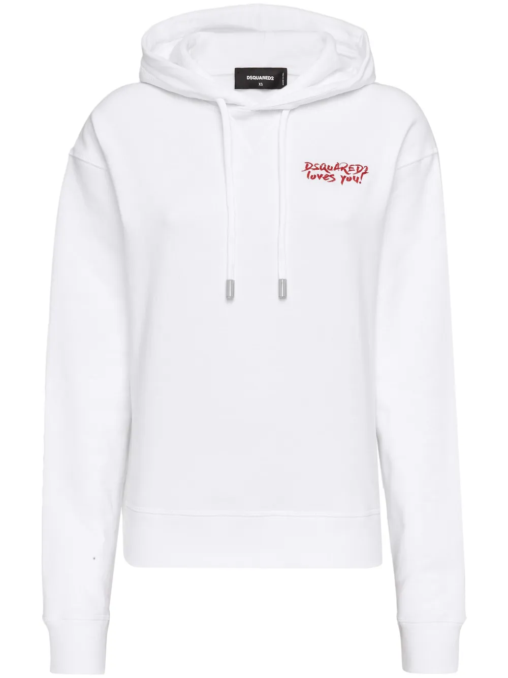 Dsquared2 Dsquared Loves You Cotton Hoodie In White