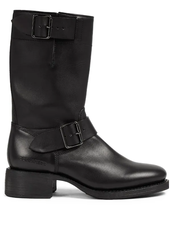 Dsquared2☆レザーブーツ Dsquared2 ディースクエアード ジップ レザーブーツ - FARFETCH