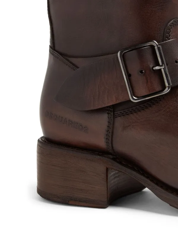 DSQUARED2 レザーブーツ | ブラウン | FARFETCH JP