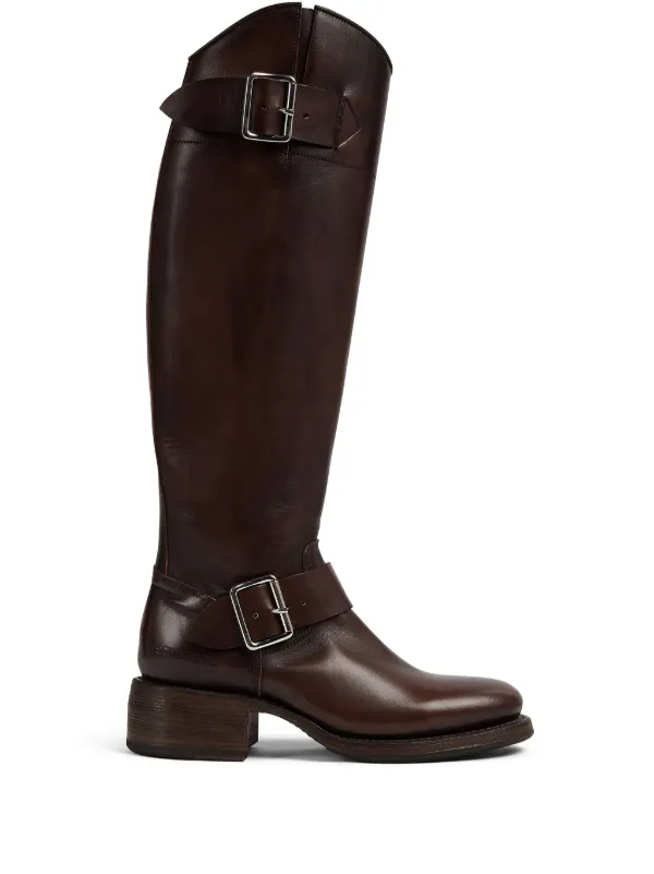 DSQUARED2 レザーブーツ | ブラウン | FARFETCH JP