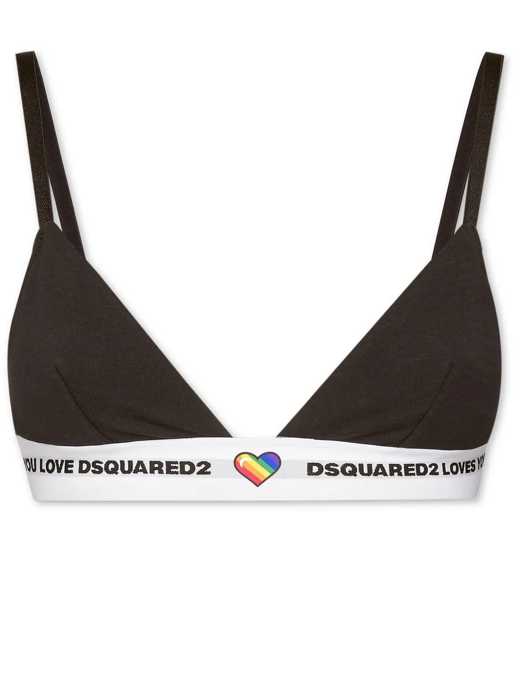 Dsquared2 Canadian Lodge Triangle-cup Bra In Black