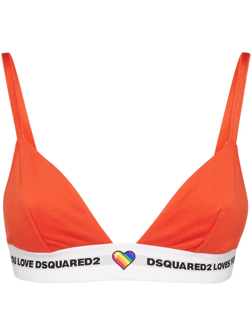 Dsquared2 Canadian Lodge Triangle-cup Bra In Orange