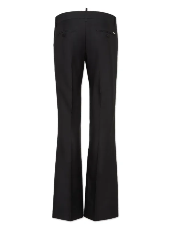 パンツ DSQUARED2 layered black wide slacks DSQUARED2 Flared Tailored Trousers | Black | FARFETCH
