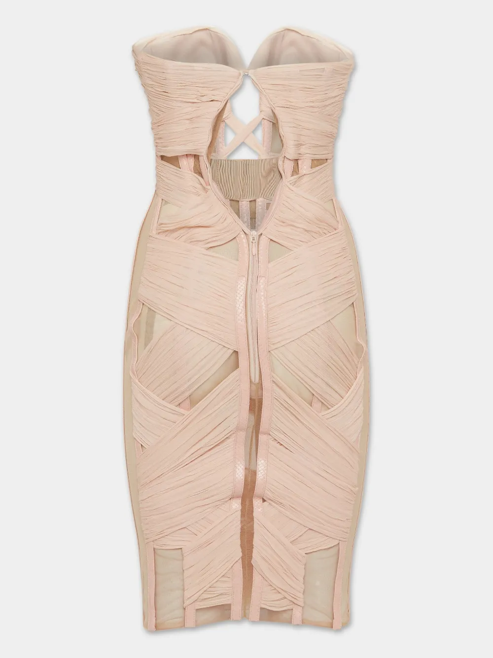 DSQUARED2 Chiffon Bandage Corset mini dress - Beige