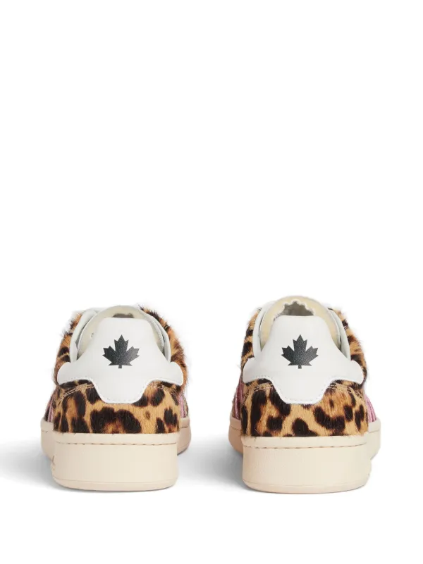 DSQUARED2 leopard-print Leather Sneakers | Brown | FARFETCH PL
