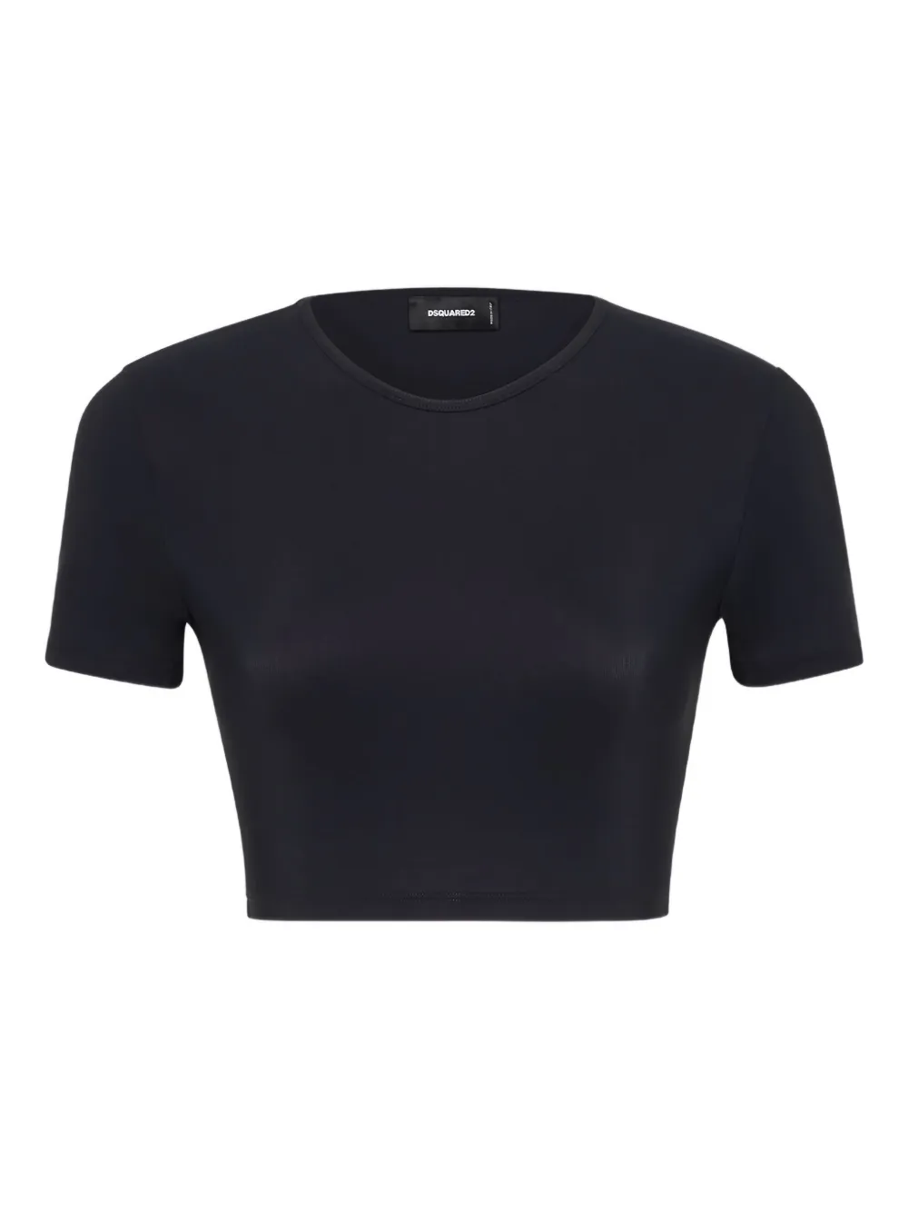 DSQUARED2 ribbed short-sleeved crop T-shirt | Black | Image 1