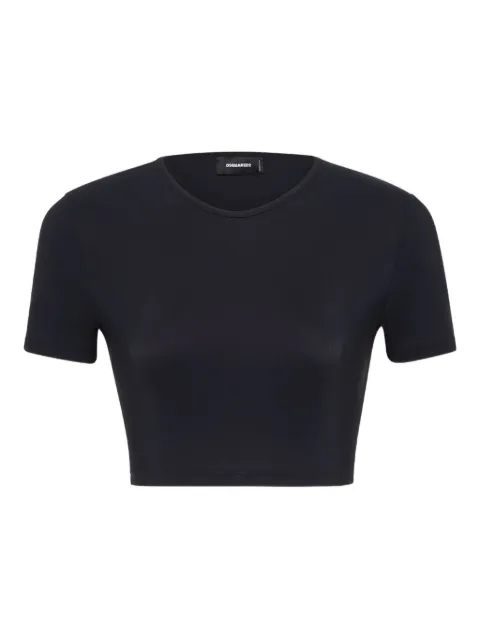 DSQUARED2 ribbed short-sleeved crop T-shirt