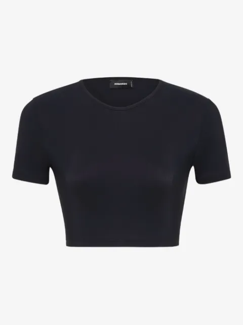 DSQUARED2 ribbed short-sleeved crop T-shirt