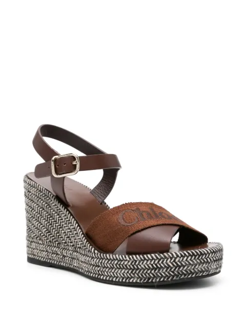 Chloé logo-strap wedge espadrilles CHC24U01YKR25L - 1