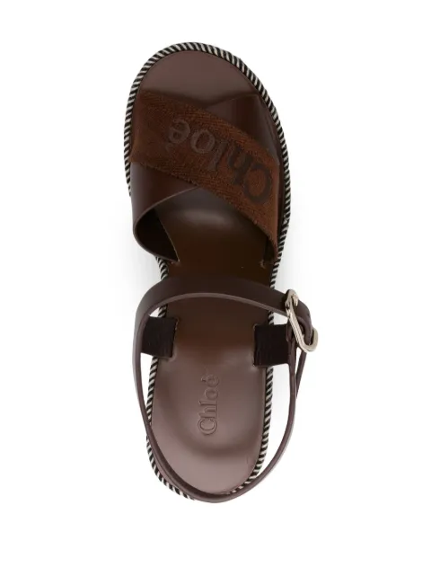 Chloé logo-strap wedge espadrilles CHC24U01YKR25L - 3