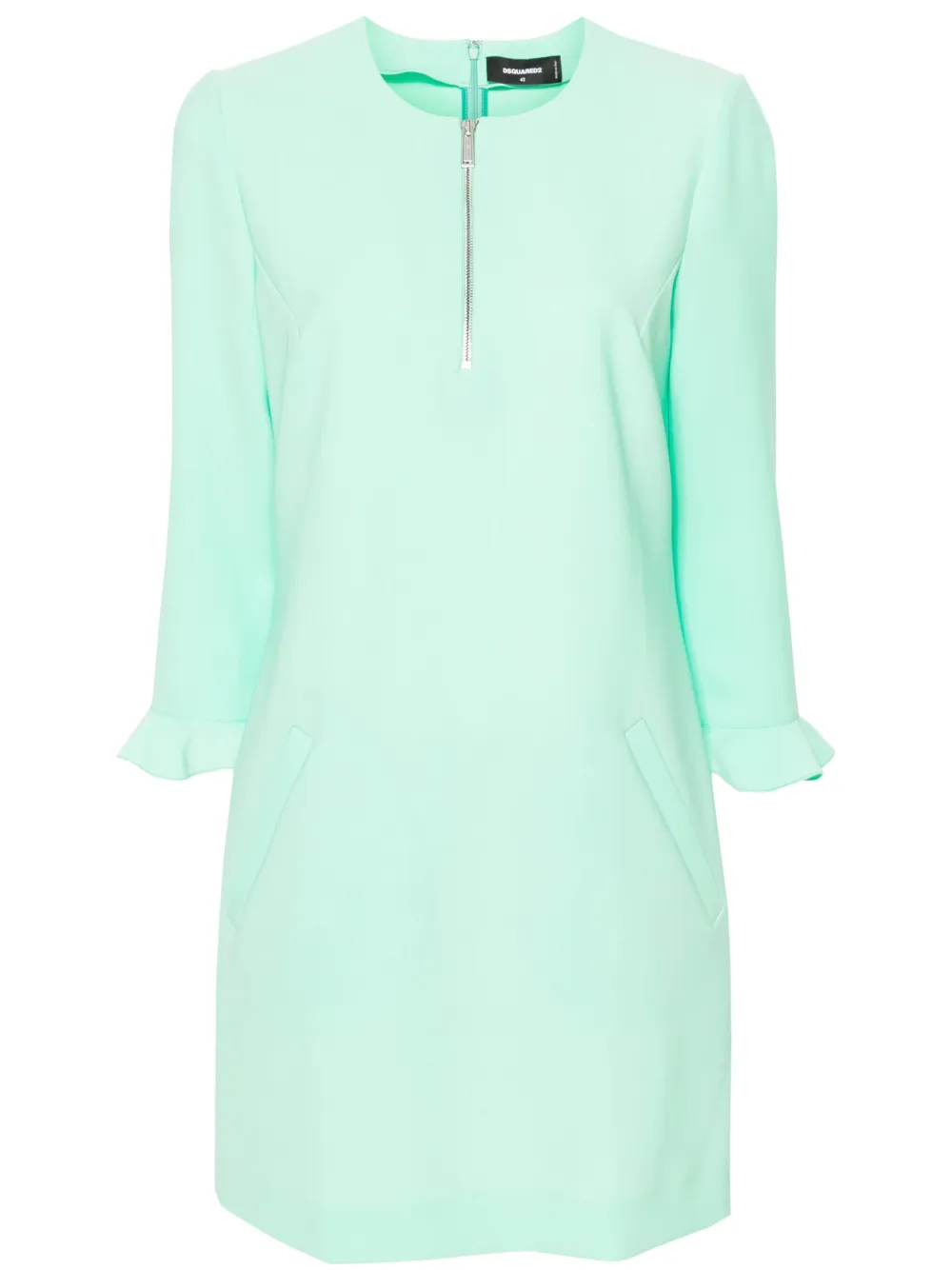 Dsquared2 Round-neck Shift Minidress In Green