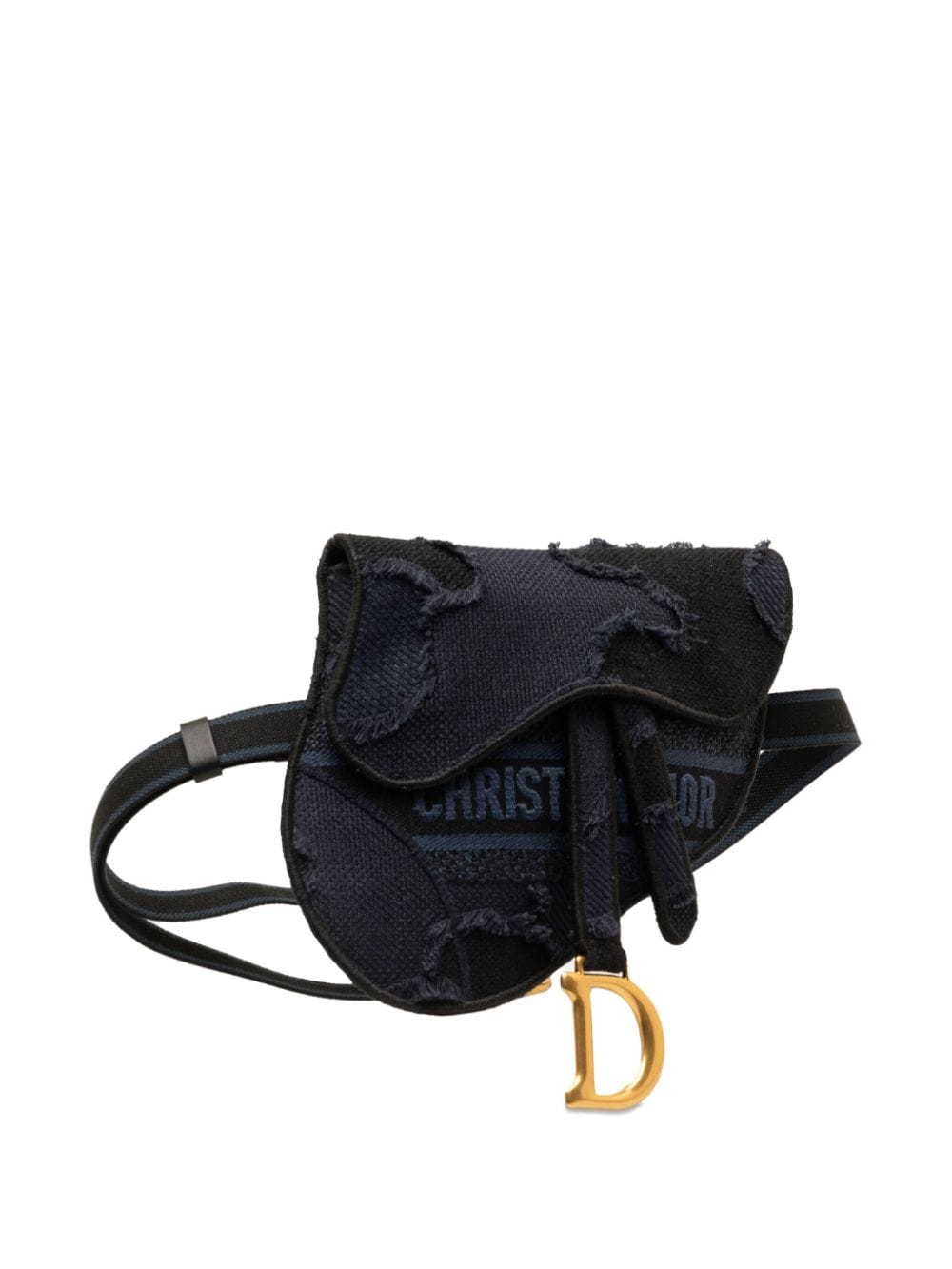 Pre-owned Dior 2020 Camouflage Saddle Belt Bag In Blue