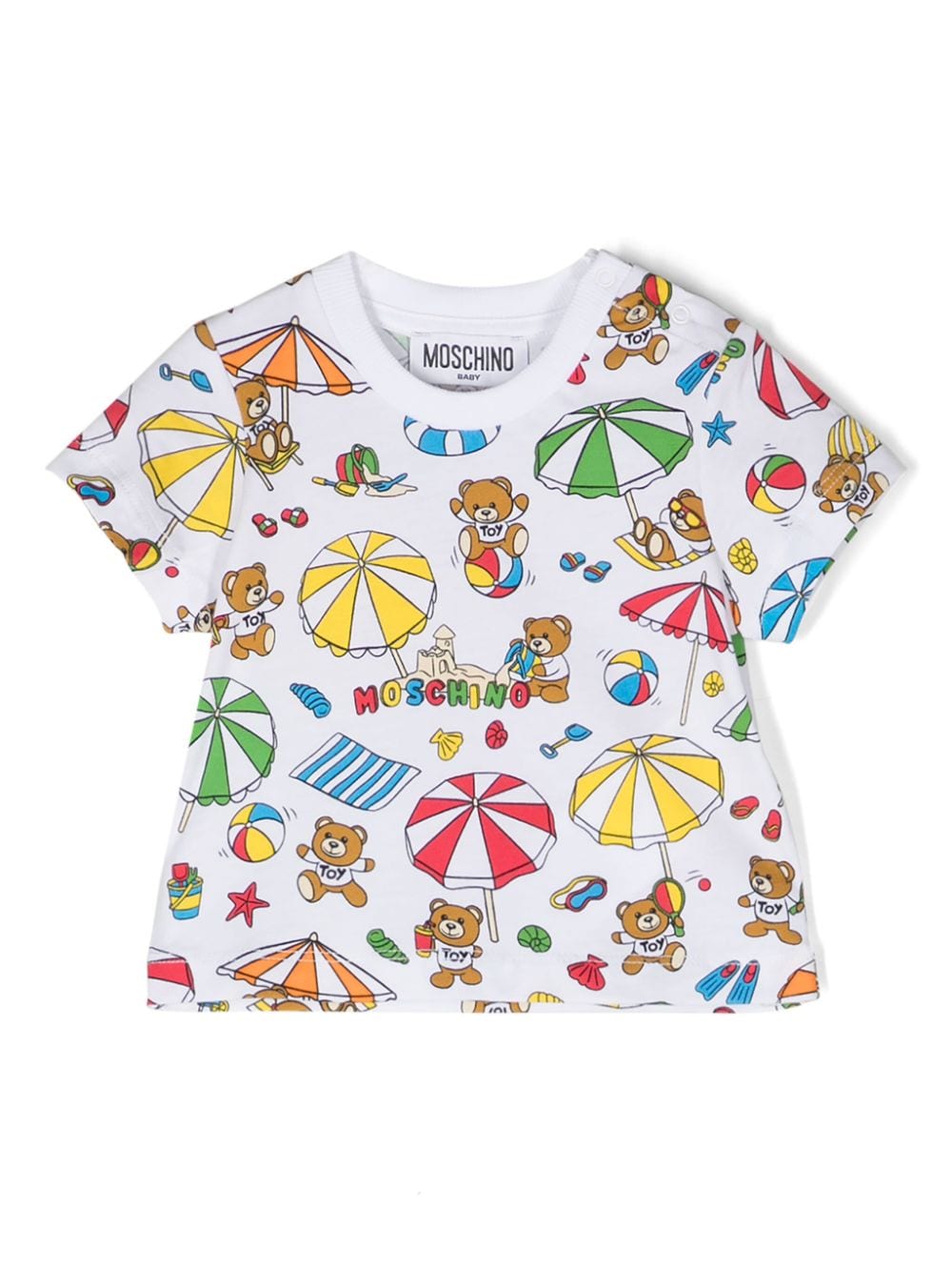 Shop Moschino Teddy Bear T-shirt And Dungaree Set In Blue