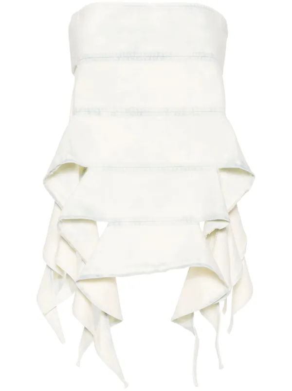 Y/Project Bandeau-style Denim Top in Neutrals