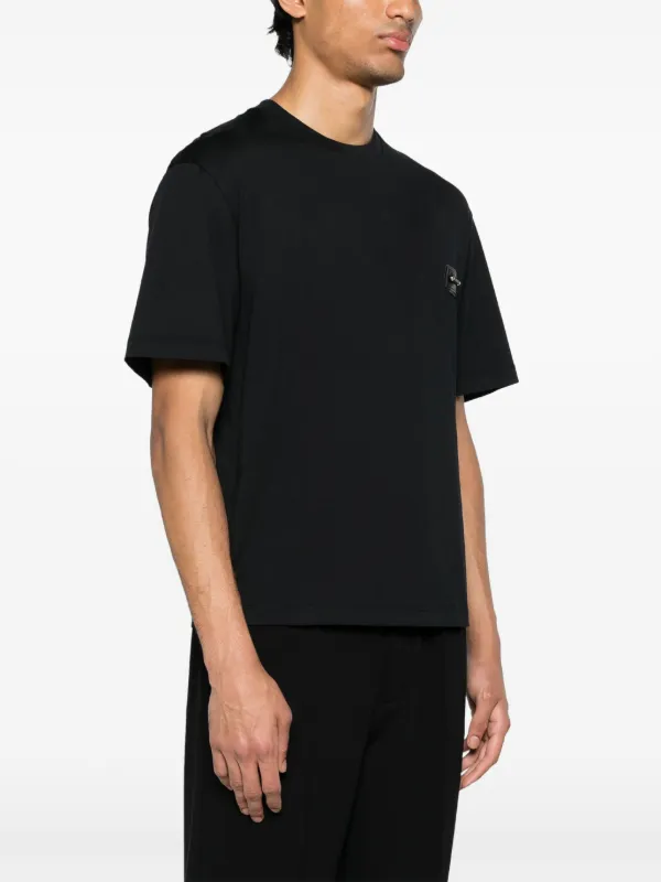 郡*様 NEIL BARRETT レザー切替シャツ XS ブラック Neil Barrett Camiseta Com Patch Piercing | Preto | FARFETCH BR